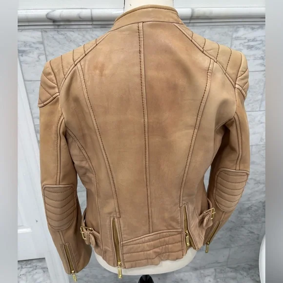 Michael Kors Moto Style Genuine Leather jacket - Picture 2 of 4